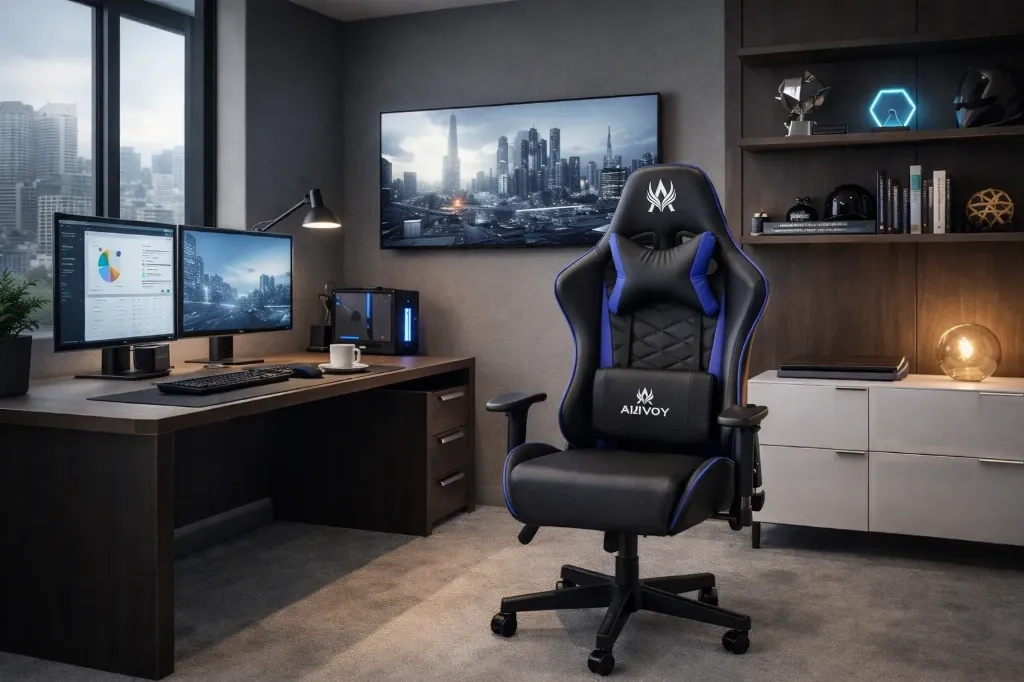 Silla Gamer Nova azul y negra