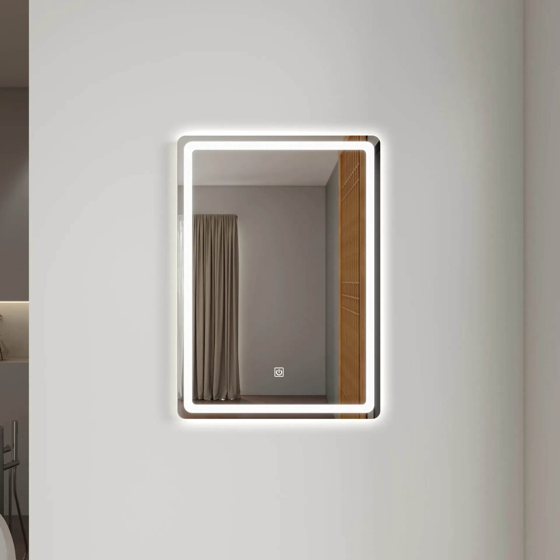 Espejo 70 x 50 luz Led  con boton luz neutra (importado)